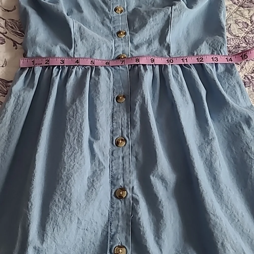 Japna Chambray Sweetheart Fit & Flare Dress - Picture 5 of 9